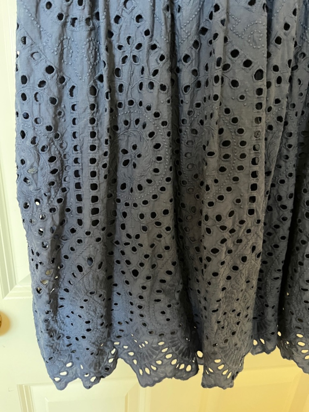 Sundance Navy Eyelet Sleeveless V-Neck Midi Dress - Picture 6 of 6